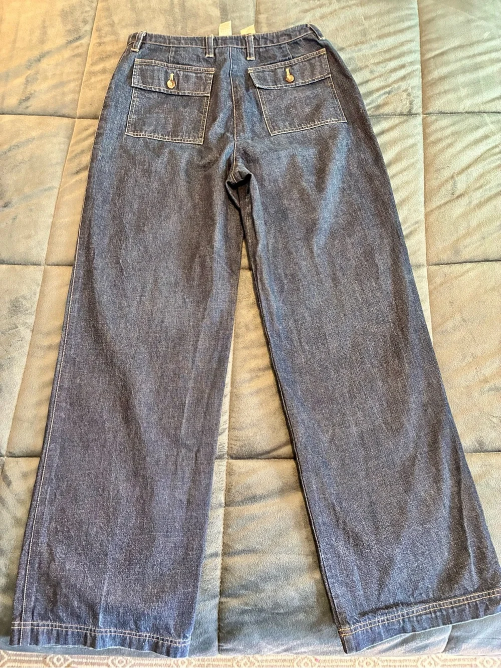 VTG Jones New York Sport 8 💯 Cotton Blue Denim Trouser Jeans Wide Straight Leg